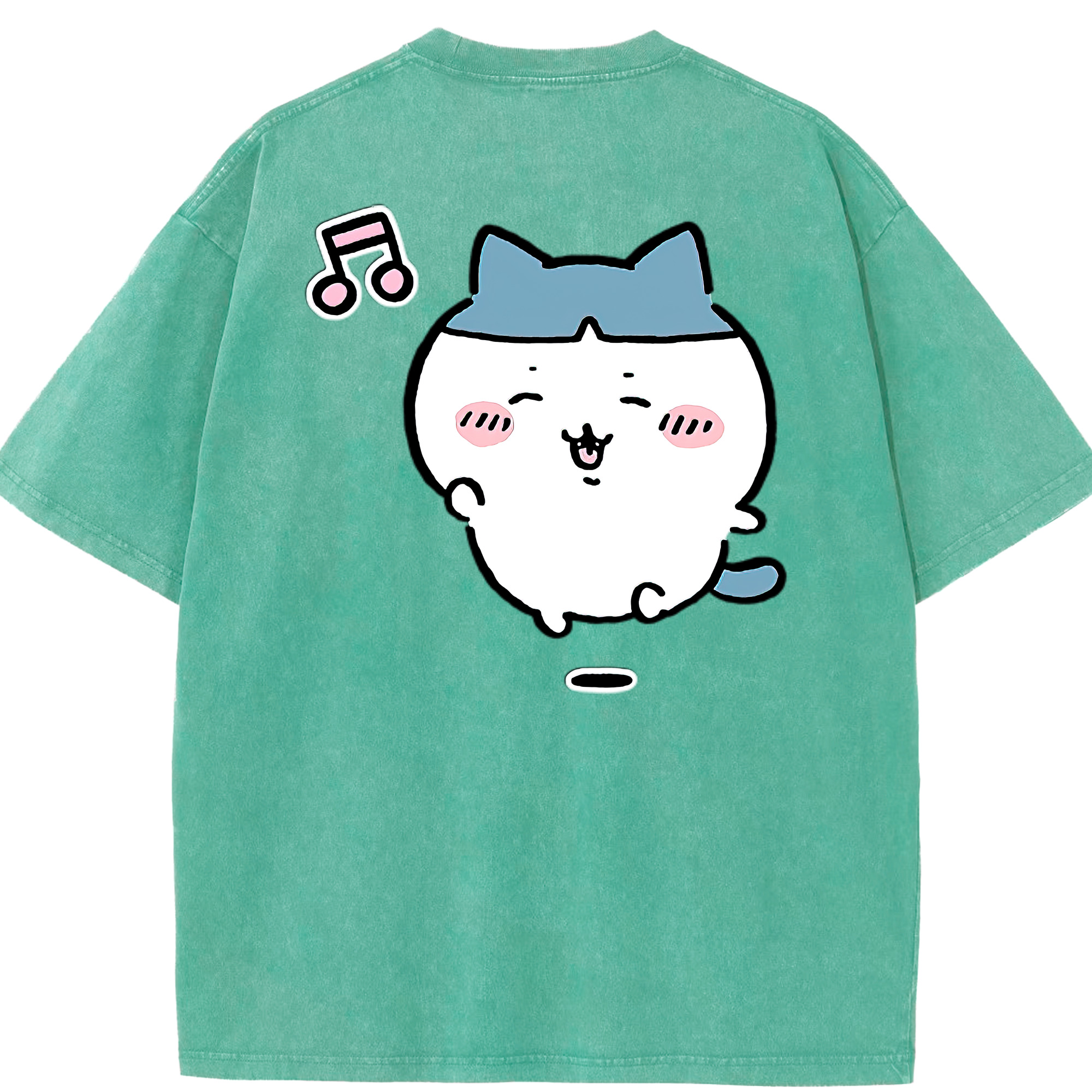 （画像用） ちいかわ ハチワレ Chii-kawa hachiware 綿100% ヴィンテージ風 半袖Tシャツ（背面プリント）